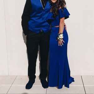 Royal Blue two piece prom dress